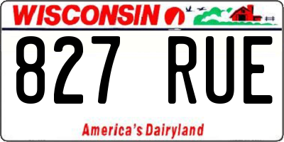 WI license plate 827RUE