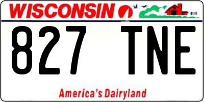 WI license plate 827TNE