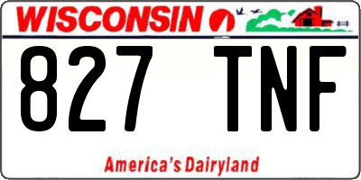 WI license plate 827TNF