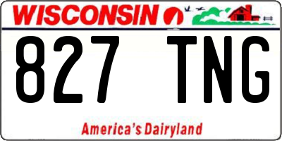 WI license plate 827TNG