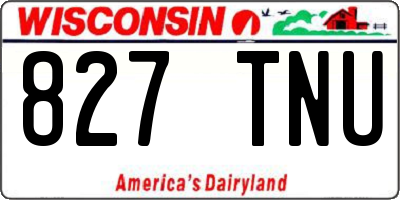 WI license plate 827TNU