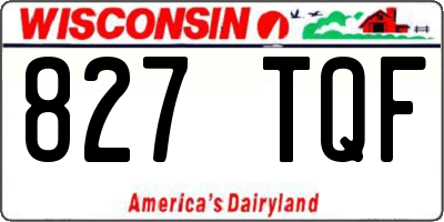 WI license plate 827TQF