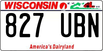 WI license plate 827UBN
