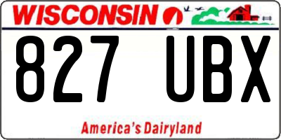 WI license plate 827UBX