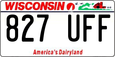 WI license plate 827UFF