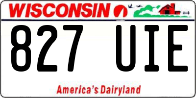 WI license plate 827UIE