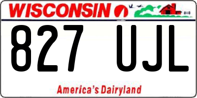WI license plate 827UJL