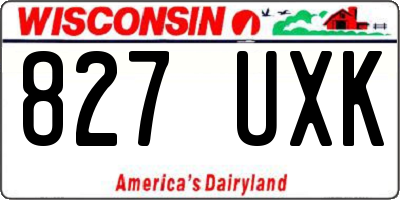 WI license plate 827UXK