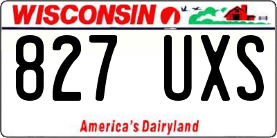 WI license plate 827UXS