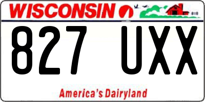 WI license plate 827UXX
