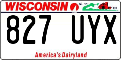 WI license plate 827UYX