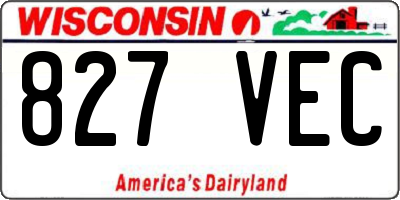 WI license plate 827VEC