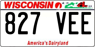 WI license plate 827VEE