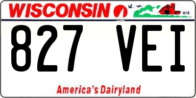 WI license plate 827VEI