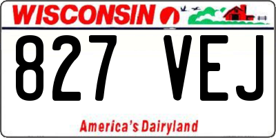 WI license plate 827VEJ