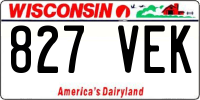 WI license plate 827VEK