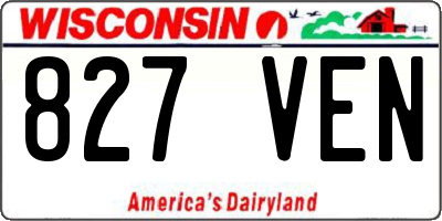 WI license plate 827VEN