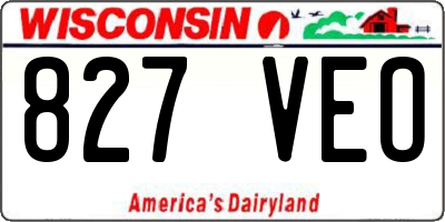 WI license plate 827VEO