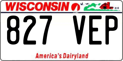 WI license plate 827VEP