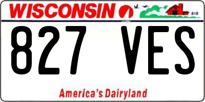 WI license plate 827VES