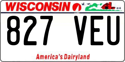 WI license plate 827VEU