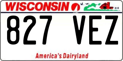 WI license plate 827VEZ