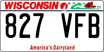 WI license plate 827VFB