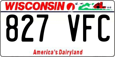 WI license plate 827VFC