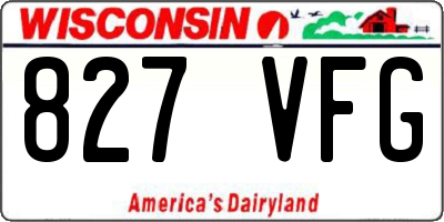 WI license plate 827VFG