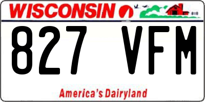 WI license plate 827VFM