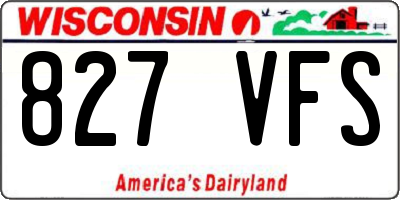 WI license plate 827VFS