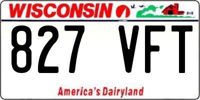 WI license plate 827VFT