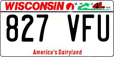 WI license plate 827VFU