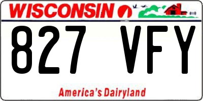 WI license plate 827VFY