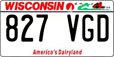 WI license plate 827VGD