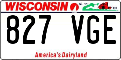 WI license plate 827VGE