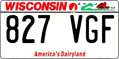 WI license plate 827VGF