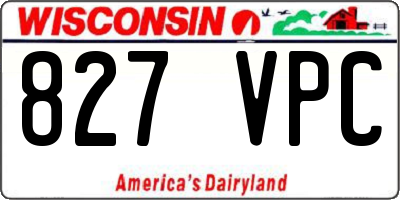 WI license plate 827VPC