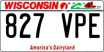 WI license plate 827VPE