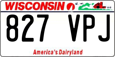 WI license plate 827VPJ
