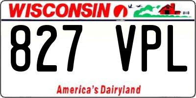 WI license plate 827VPL