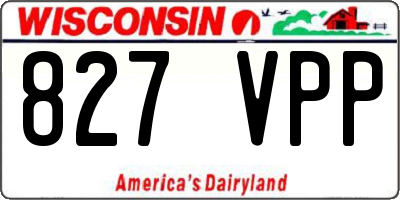 WI license plate 827VPP