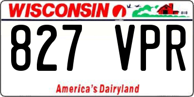 WI license plate 827VPR