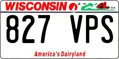 WI license plate 827VPS