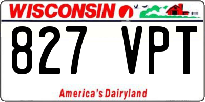 WI license plate 827VPT