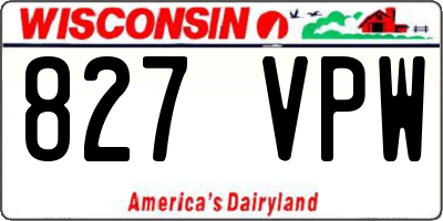 WI license plate 827VPW