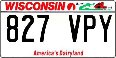 WI license plate 827VPY