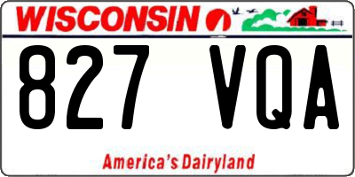 WI license plate 827VQA