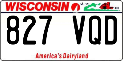 WI license plate 827VQD