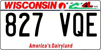 WI license plate 827VQE